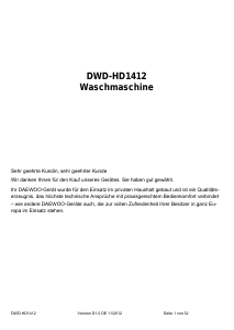 Bedienungsanleitung Daewoo DWD-HD1412 Waschmaschine