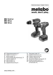 Manual Metabo BS 14.4 Li Drill-Driver