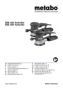 Instrukcja Metabo SXE 450 TurboTec Szlifierka mimośrodowa