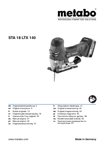 Руководство Metabo STA 18 LTX 140 Электрический лобзик