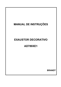 Manual Brandt AD789XE1 Exaustor