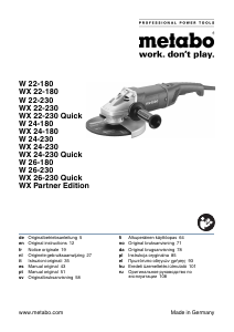 Manuale Metabo WX 24-230 Quick Smerigliatrice angolare