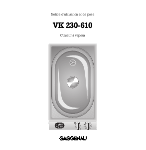 Mode d’emploi Gaggenau VK230610 Cuiseur vapeur