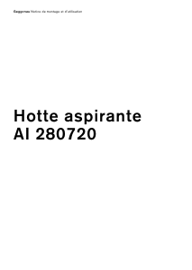 Mode d’emploi Gaggenau AI280720 Hotte aspirante