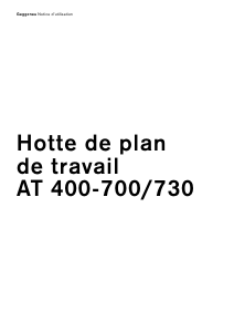 Mode d’emploi Gaggenau AT400700 Hotte aspirante