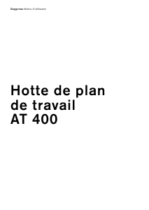 Mode d’emploi Gaggenau AT400131 Hotte aspirante