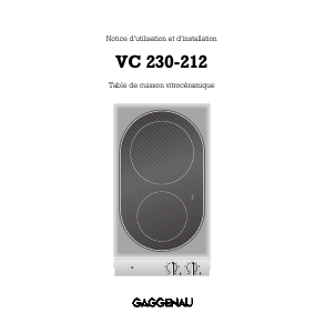 Mode d’emploi Gaggenau VC230212 Table de cuisson