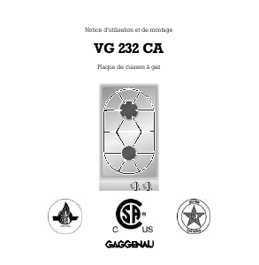 Mode d’emploi Gaggenau VG232232CA Table de cuisson