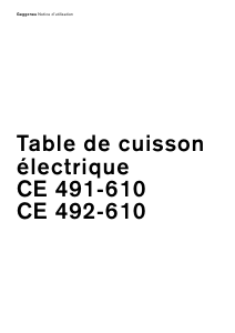 Mode d’emploi Gaggenau CE491610 Table de cuisson