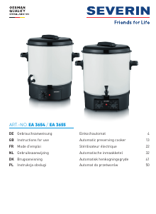 Manual Severin EA 3654 Preserving Cooker