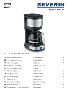 Mode d’emploi Severin KA 4809 Cafetière