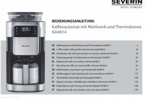 Manuale Severin KA 4814 Macchina da caffè