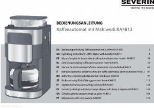 Manual Severin KA 4813 Coffee Machine