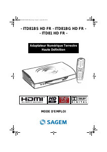 Mode d’emploi Sagem ITD 81 BS HD FR Récepteur numérique