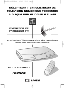 Mode d’emploi Sagem PVR6200T Récepteur numérique