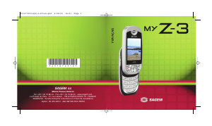 Mode d’emploi Sagem my Z-3 Téléphone portable