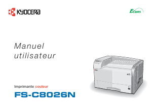 Mode d’emploi Kyocera FS-C8026N Imprimante