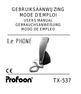 Manual de uso Profoon TX-537 Teléfono