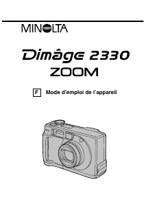 Mode d’emploi Minolta DiMAGE 2330 ZOOM Appareil photo numérique