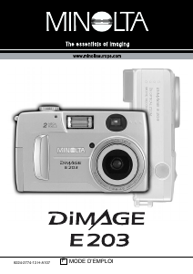 Mode d’emploi Minolta DiMAGE E203 Appareil photo numérique