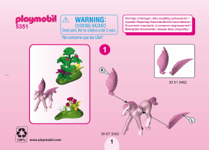 Manual de uso Playmobil set 5351 Fairy World Hada de primavera con bebé Pegaso