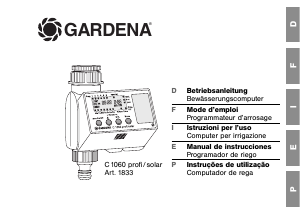 Mode d’emploi Gardena C 1060 Solar Programmateur d’arrosage