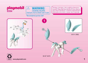 Manual de uso Playmobil set 5354 Fairy World Hada de invierno con bebé Pegaso