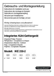 Bedienungsanleitung Küppersbusch IKE 230-2 Kühl-gefrierkombination