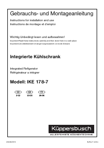 Bedienungsanleitung Küppersbusch IKE 178-7 Kühlschrank