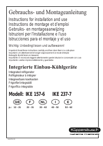 Bedienungsanleitung Küppersbusch IKE 157-6 Kühlschrank