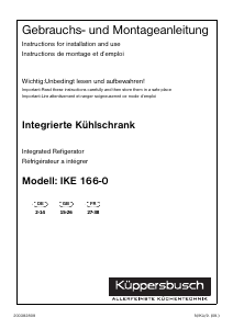 Bedienungsanleitung Küppersbusch IKE 166-0 Kühlschrank