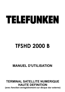 Mode d’emploi Telefunken TFSHD 2000 B Récepteur numérique