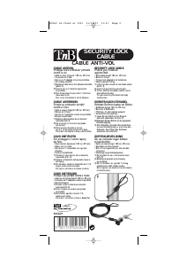 Manual T'nB MCAV1 Security Cable Lock