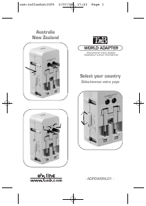 Bruksanvisning T'nB ADPOWORLD1 Reiseadapter