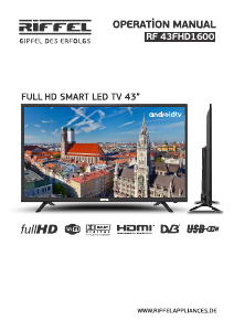 Bruksanvisning Riffel RF 43FHD1600 LED TV