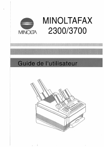 Mode d’emploi Minolta MinoltaFax 3700 Télécopieur