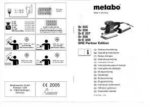 Manual de uso Metabo Sr 356 Lijadora orbital