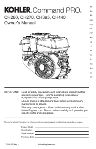 Manual Kohler CH270 Command Pro Engine