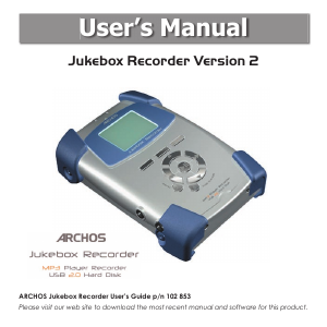 Handleiding ARCHOS Jukebox 2 Mp3 speler