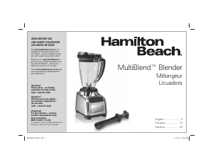 Mode d’emploi Hamilton Beach 53510 MultiBlend Blender