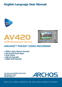 Manual ARCHOS AV420 Mp3 Player