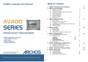 Manual ARCHOS AV400 Mp3 Player