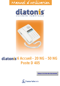 Mode d’emploi France Telecom D 405 Diatonis Téléphone