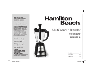 Mode d’emploi Hamilton Beach 58158 MultiBlend Blender