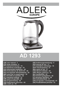 Instrukcja Adler AD 1293 Czajnik