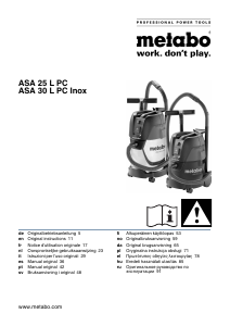 Käyttöohje Metabo ASA 30 L PC Inox Pölynimuri