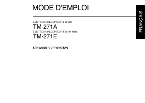 Mode d’emploi Kenwood TM-271E Émetteur-récepteur