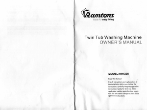 Handleiding Ramtons RW/208 Wasmachine