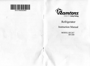 Handleiding Ramtons RF/267 Koelkast