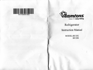 Handleiding Ramtons RF/298 Koelkast